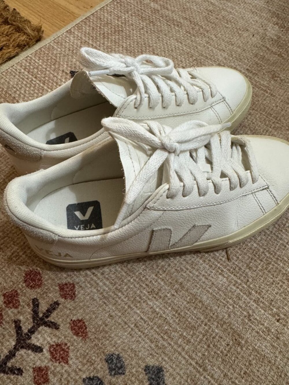Veja White Leather Sneakers — Size US 5